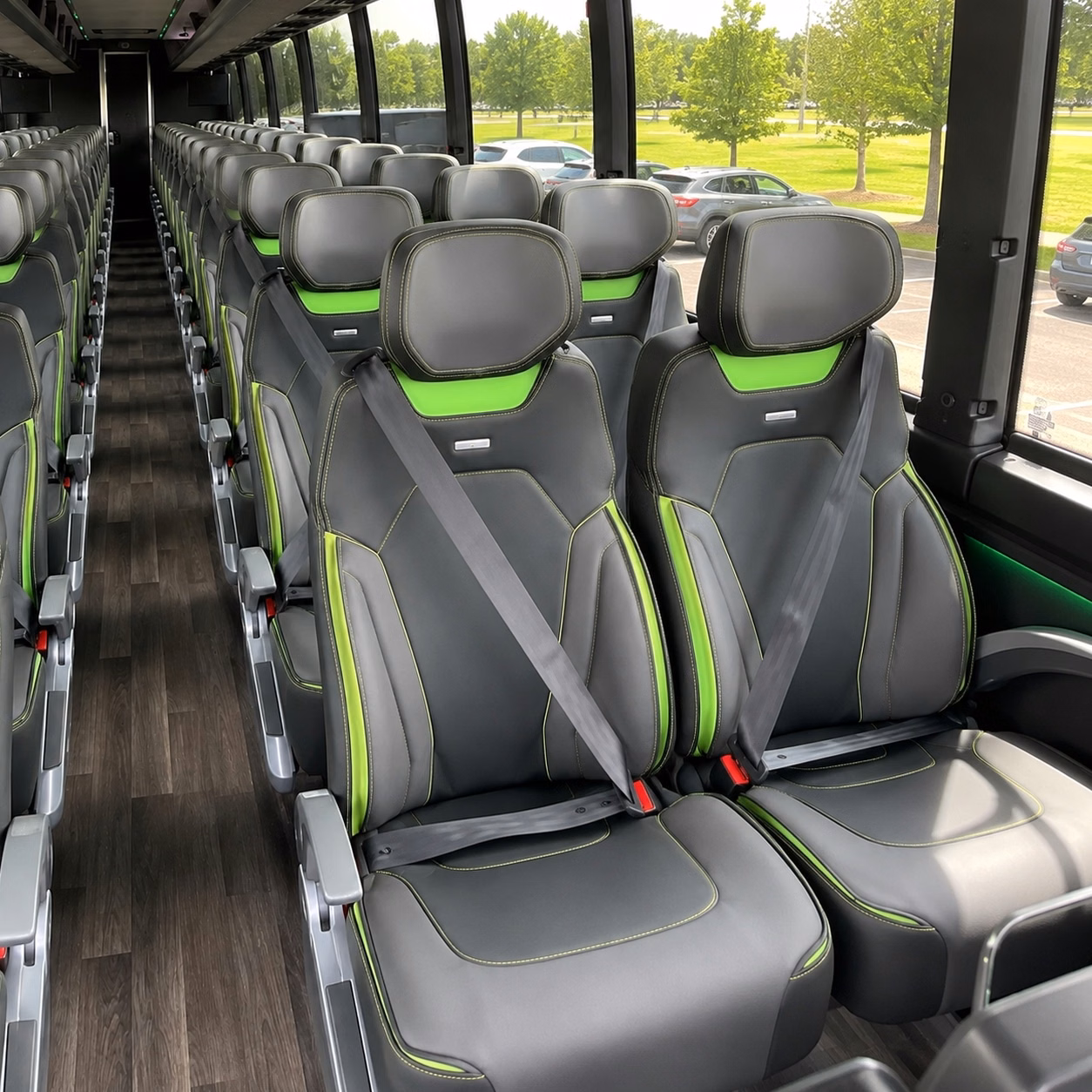 56 passenger charter bus inside